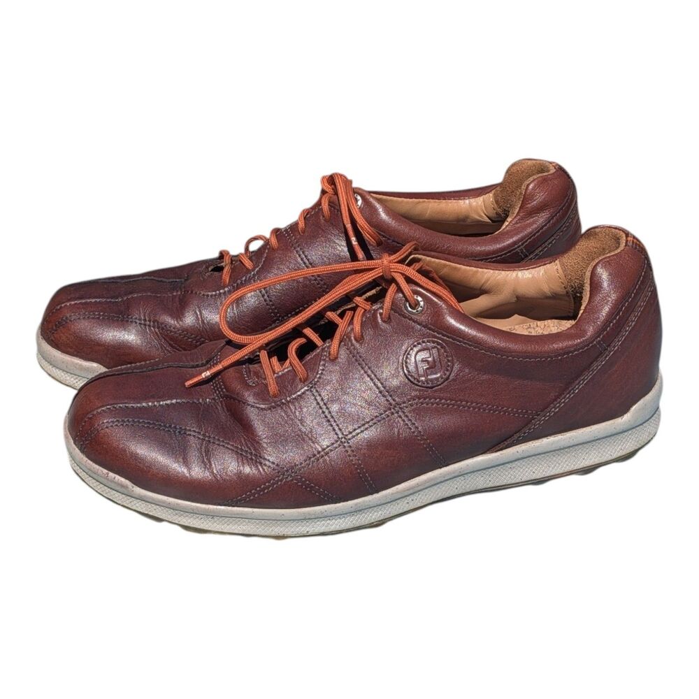 MEN'S FootJoy Versaluxe Spikeless Golf Shoes Size 10.5M Brown Leather 57253 FJ